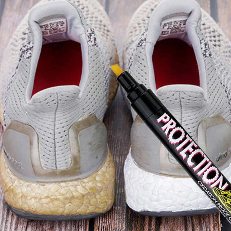 Sapatas impermeáveis Removal Pen, Sapatilhas Reparação, Cor Complementar, Branco, Amarelo, Branqueamento, Limpeza, Anti-Oxidação