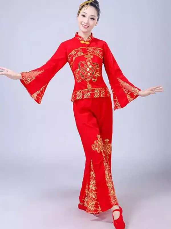 Nuovo stile Yangge Dance costumi per bambini adulto femminile cinese lanterna rossa spettacolo Costume Performance sul palco