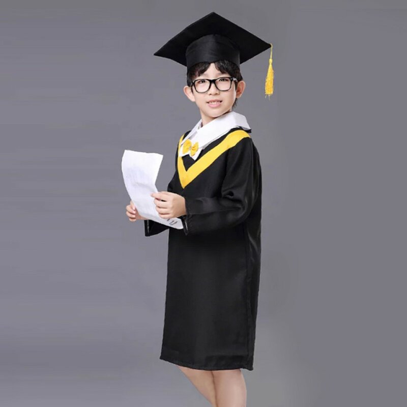 2024 Preschool Graduation Cap Gown Graduation Robes Gown Cap Tassel Set Comfortable Unisex Congrats Grad Outfit for Kindergarten