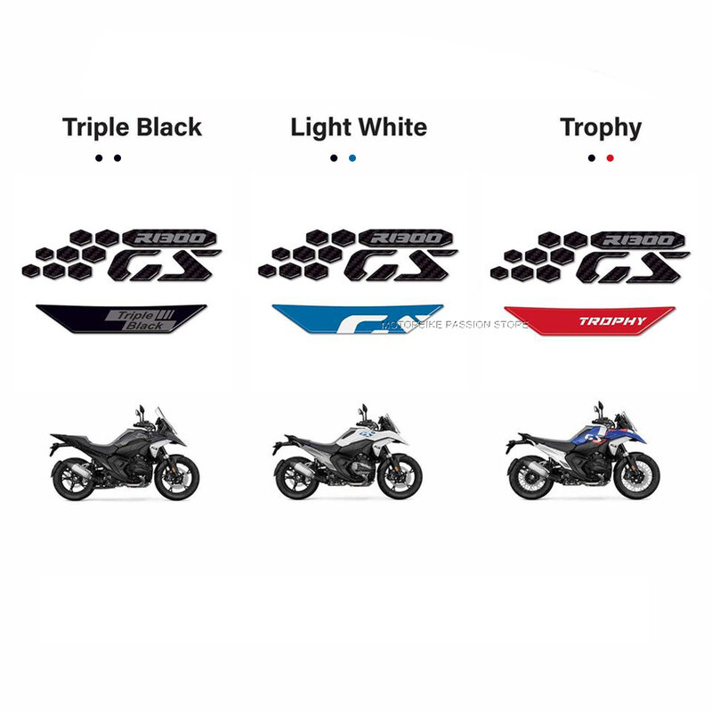 Pegatinas de carenado frontal para motocicleta BMW R1300GS, pegatinas impermeables para parabrisas, protectores 3D R 1300 GS Trophy Triple negro