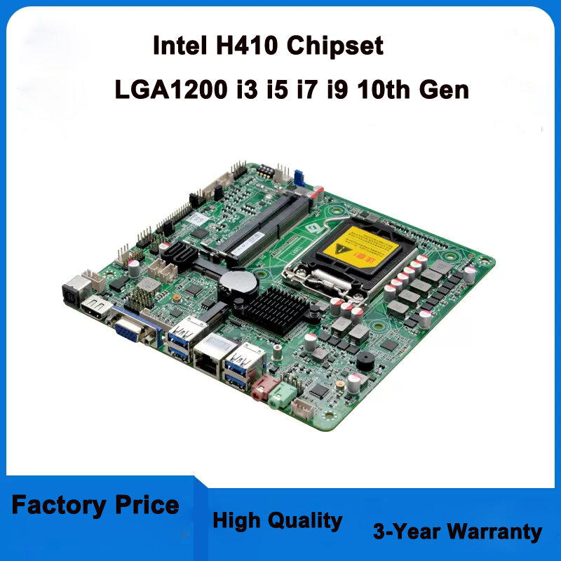 Mini-itx-Carte mère industrielle AIO PC, Intel H410 Chipset, LIncome 1200, i3, i5, i7, 10e Isabel Tourists, emplacements DDR4, M.2, PS/2, 1 LAN