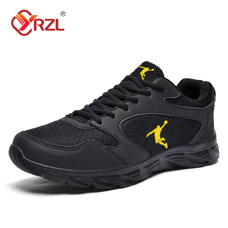YRZL sepatu kets berjalan untuk pria, sepatu Sneakers kasual bersirkulasi kualitas tinggi, sepatu kets ringan empuk luar ruangan, alas kaki modis untuk pria