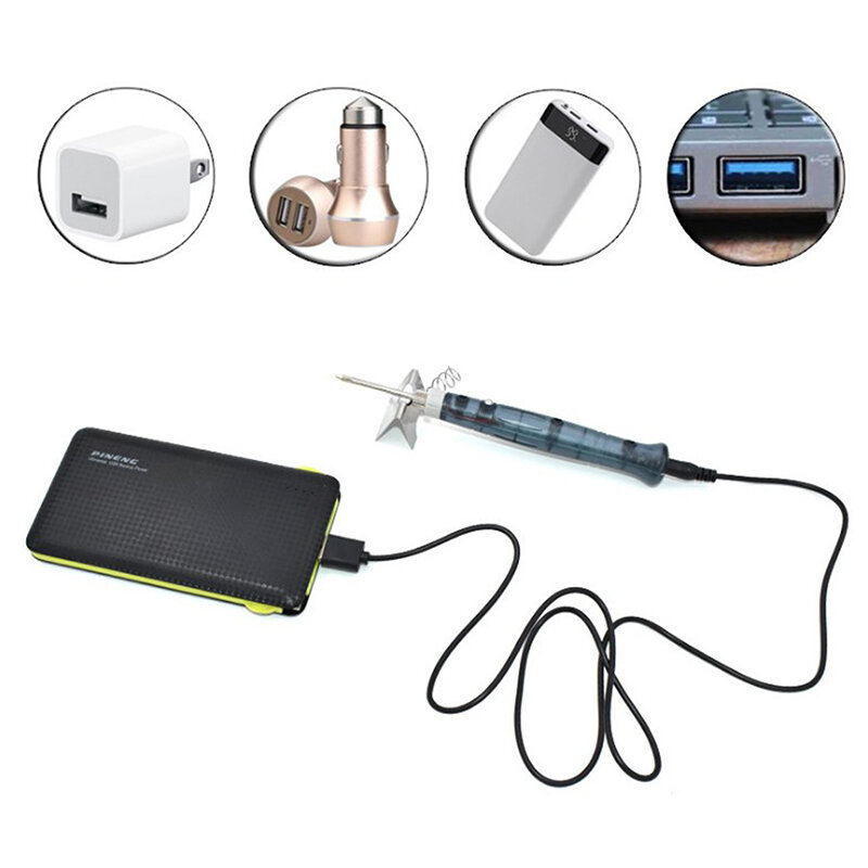 Fer à souder USB portable, outils de chauffage électriques professionnels, indicateur de expédi, pas de rouille, pas facile à vieillir, bain et durable