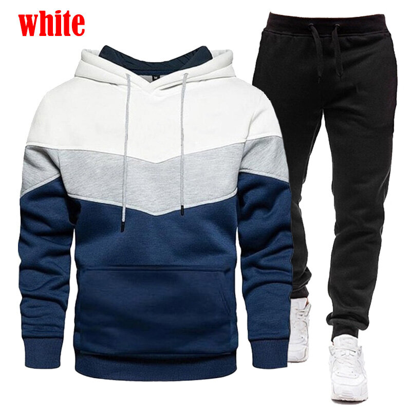 New Fashion Autumn Spring Mens Pullover Hoodie and Sweatpant Tracksuit Jogging Suits Fashion Set