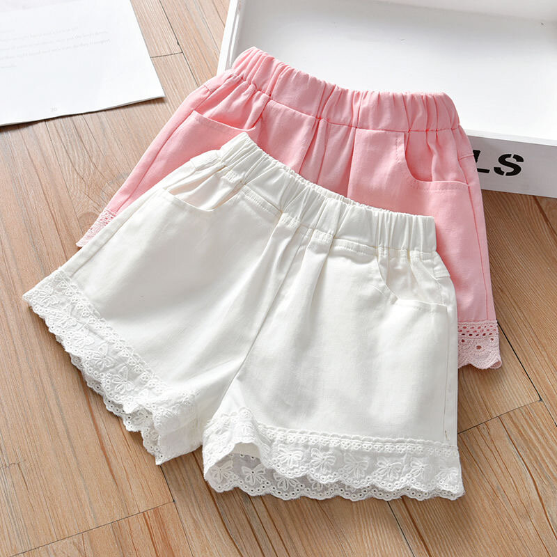 กางเกงขาสั้น2022ฤดูร้อนเด็กทารกสบายๆกางเกงขาสั้นอเนกประสงค์ผีเสื้อลูกไม้สไตล์เกาหลีกางเกงขาสั้นเด็ก