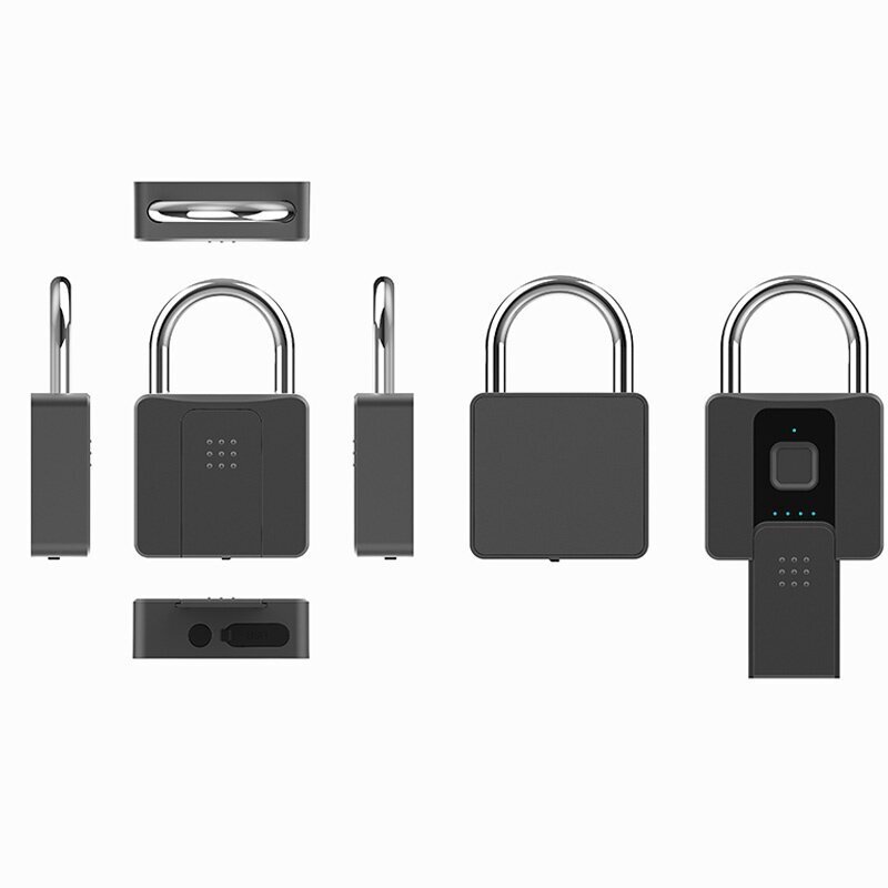 Gembok sidik jari, gembok sidik jari dengan kunci biometrik, aplikasi Bluetooth, kunci kombinasi elektronik pintar untuk luar ruangan, pagar, koper