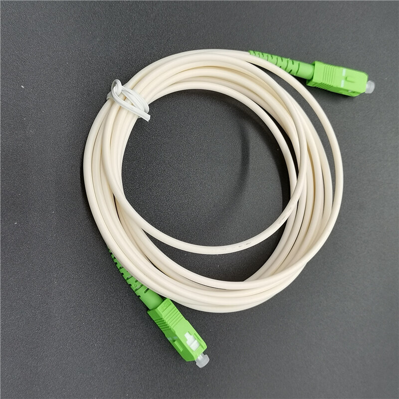 Cabo de remendo da fibra ótica do único modo, branco, céu e globo compatíveis, SC/APC-SC/APC, simples, 2m
