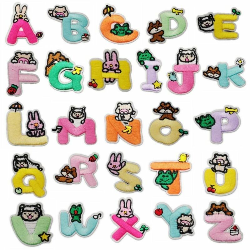 Embroiled Letter Letters Patches Self Adhesive Adhesive Backing Embroidered Fabric Patch Chenille Cartoon