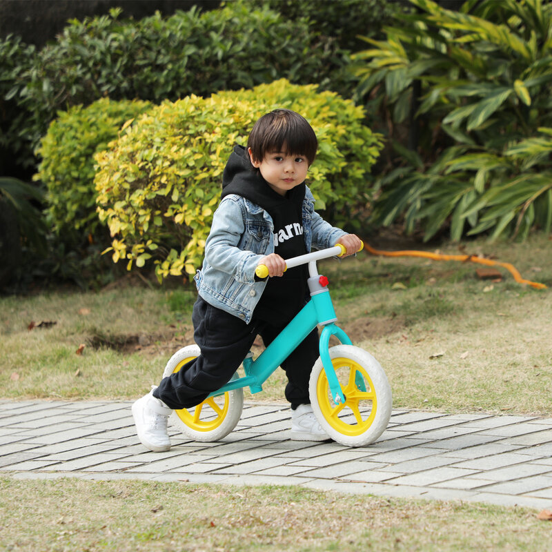 어린이용 밸런스 자전거, 높이 조절 가능, 탄소강 및 PE 타이어, 2-6 년, 11 인치