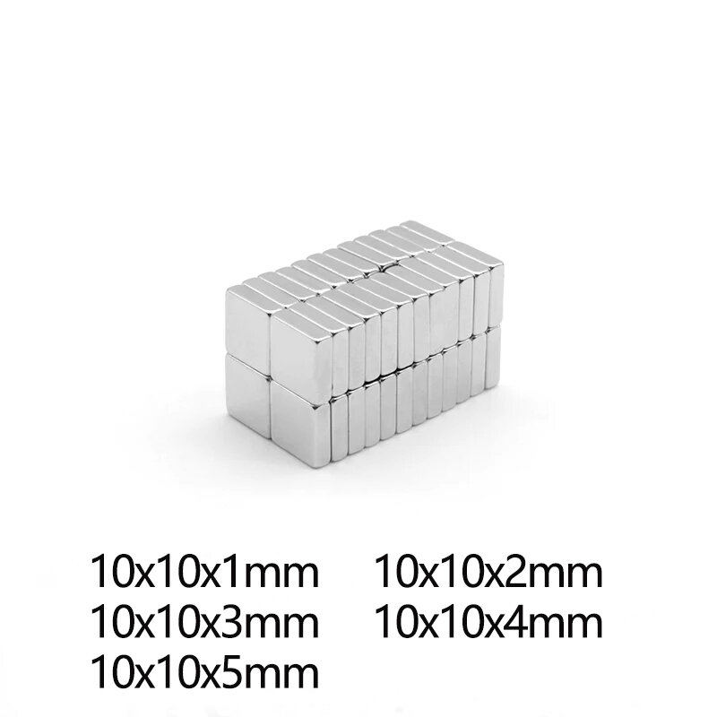 10-200 Buah 10X10X3Mm Quadrate Magnet Kuat 10Mm X 10Mm X 3Mm Neodymium Magnetik N35 10*10*3Mm Blok Magnet Kuat 10*10*3