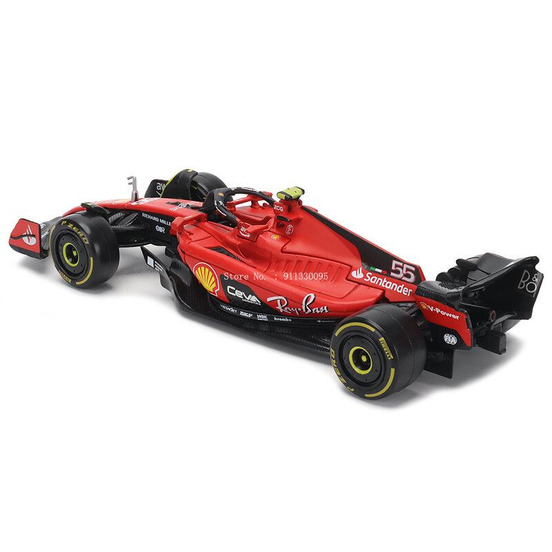 Модель автомобиля из сплава Bburago 1:43 F1 Ferrari 2023 SF23 #16 Lecler #55 Sainz Jr, литье под давлением, коллекция игрушек, уравнение первого заказа