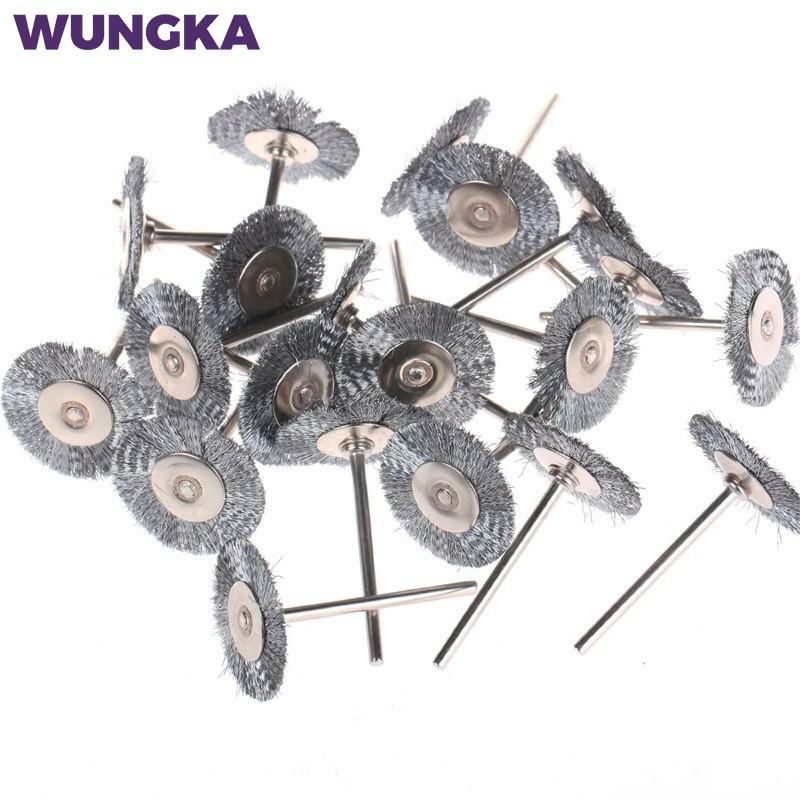 Mini cepillos de rueda de alambre de acero inoxidable, accesorios de taladro de pulido rotativo, Juego de cepillos Dremel, vástago de 2,35/3mm, 10 piezas