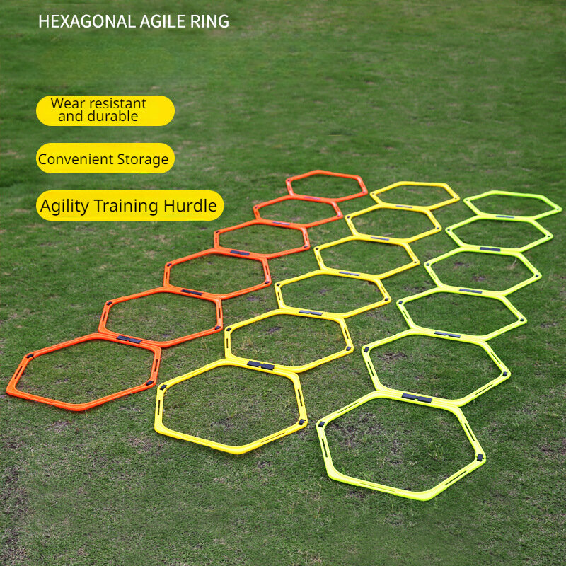 Anillos de entrenamiento de piezas, equipo de fútbol de agilidad, plegable, hexagonal, escalera de fútbol, ejercicio, multisuministros, obstáculos hexagonales, 6 uds.
