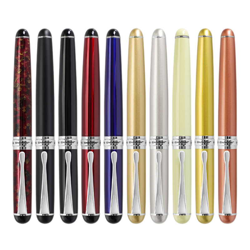 Jinhao X750 penna stilografica penna a sfera stile classico argento Clip metallo 0.5mm Nib acciaio di alta qualità ufficio scuola scrittura penne