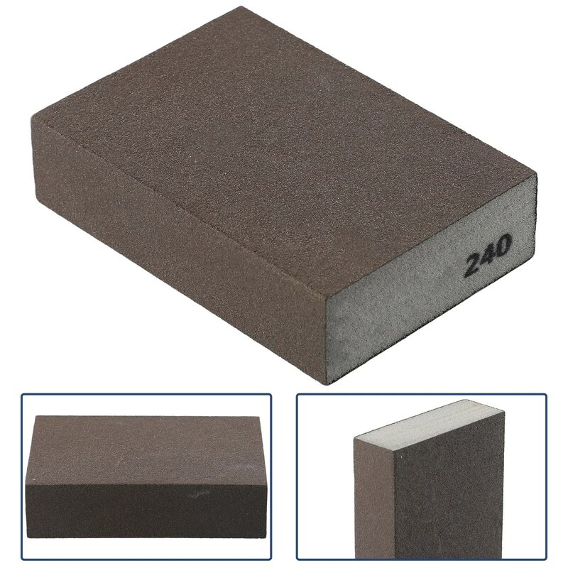 Bloques de esponja de lijado de piezas, herramientas abrasivas de arena pulida, 60 a 320Grit, bloque de arena de pared, 100x70x25mm, 1 unidad