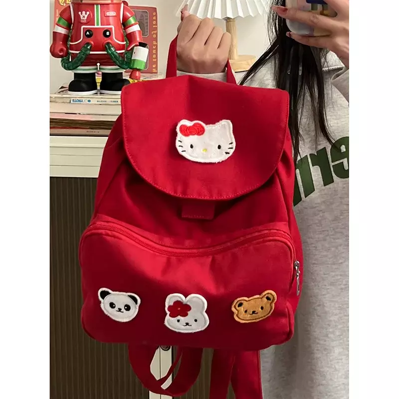 Sanrio Hello Kitty Cartoon Student Schoolbag, mochila leve e de grande capacidade, Novo