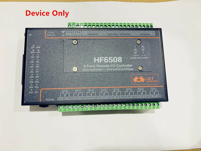 산업용 스마트 홈 원격 릴레이 이더넷 리모컨, 8 DI 8 DO 8 웨이 IO 컨트롤러, RS485 8CH, HF6508