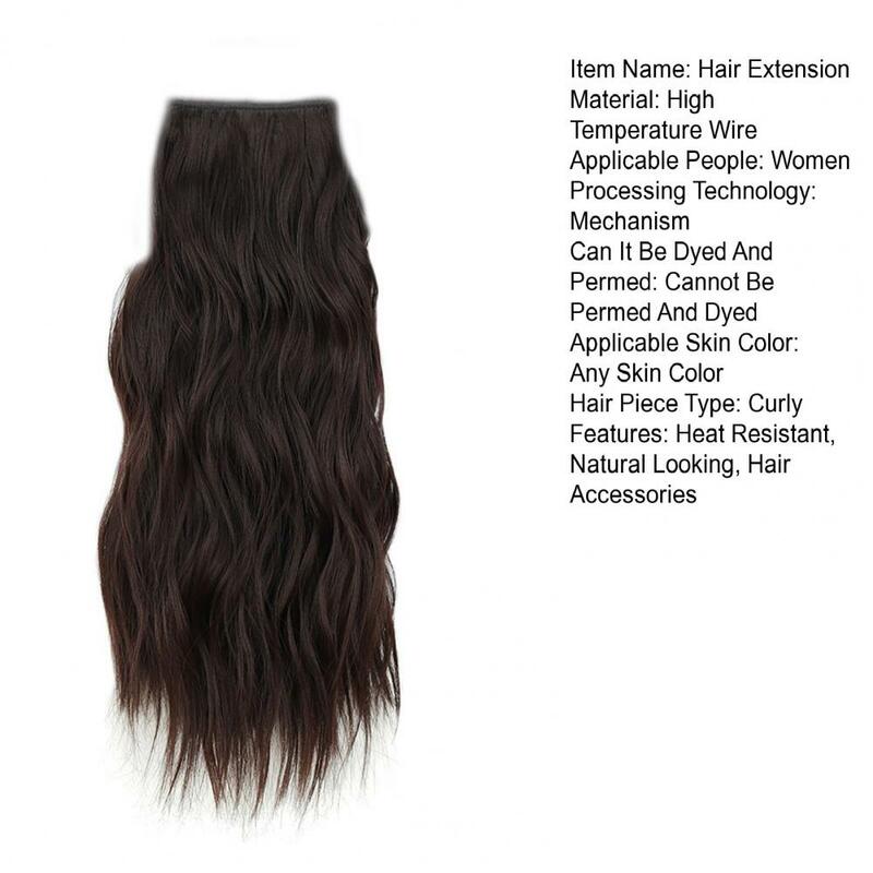 合成クリップインヘアエクステンション,女性用,長くて巻き毛,ヘアアクセサリー,自然な見た目,高温線,55cm