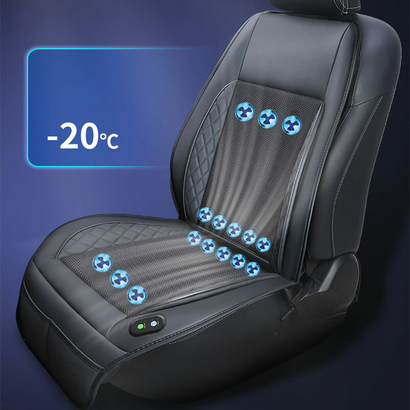 ESPACIADOR 3D de 12V CC para coche, cojín de asiento de aire fresco de verano con 8Fan16Fan, Ventilación de soplado rápido, refrigeración de asiento refrigerado