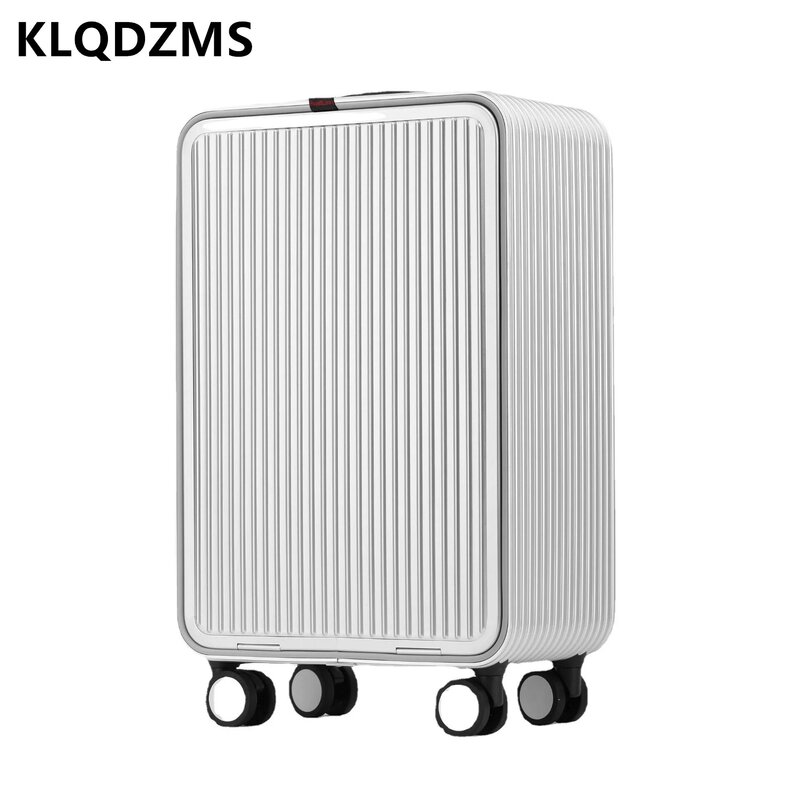 KLQDZMS-Valise d'embarquement professionnelle multifonctionnelle en alliage d'aluminium et de magnésium, roue universelle, bagages en métal, 17 po, 20 po, 24 po