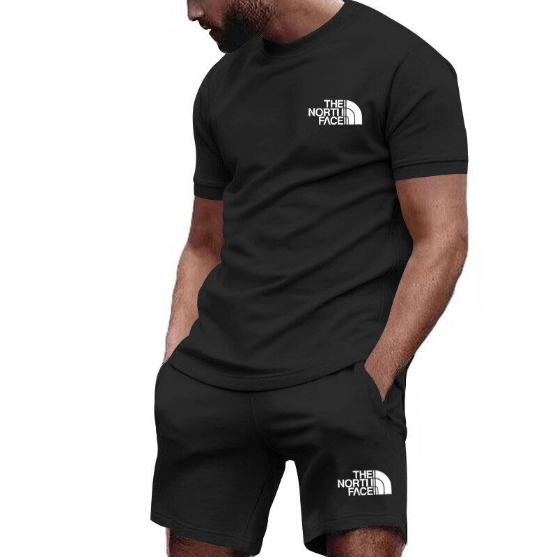 Ensemble t-shirt et pantalon de jogging à manches courtes pour hommes, objectifs sportifs, décontracté, été, nouveau, 2 pièces, 2024