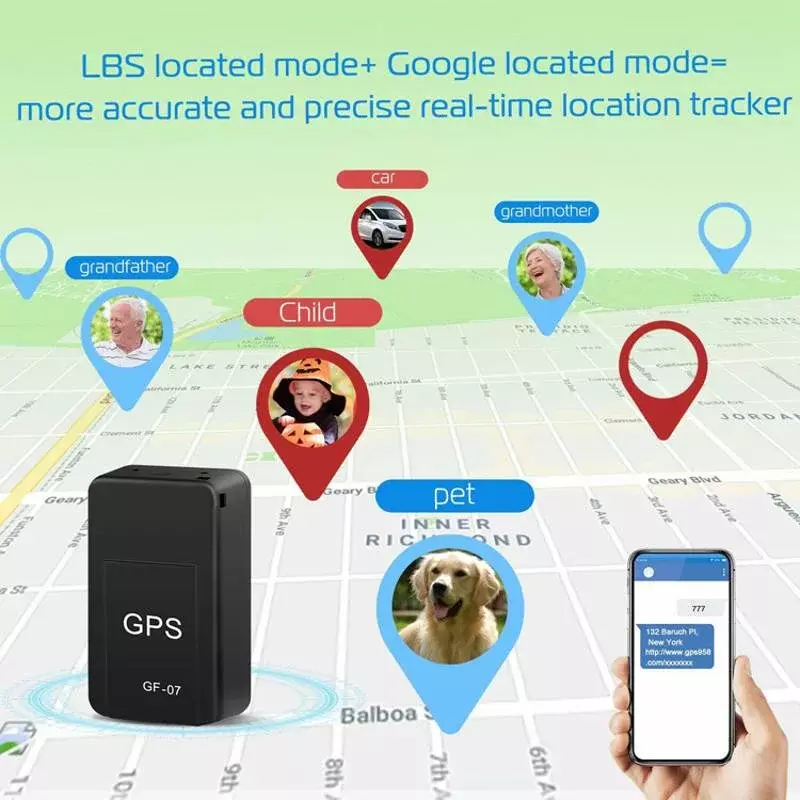 Mini rastreador GPS para coche, dispositivo localizador antipérdida, grabación de seguimiento en tiempo Real, montaje magnético, GF09, GF07, posicionador SIM, Wifi, GF-09