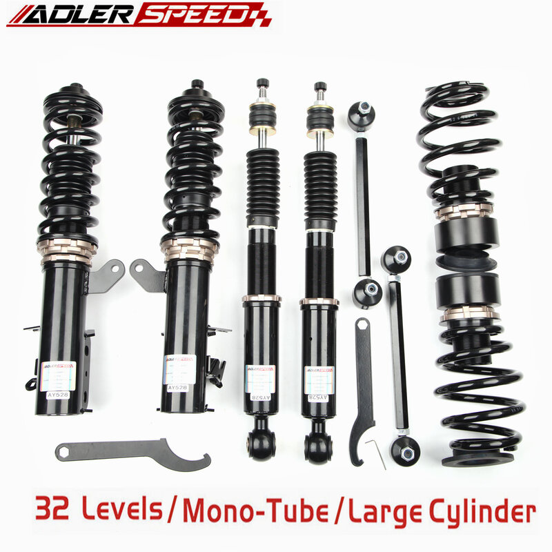 DLERSPEED Adjustable Coilovers Kit w/32-Way Damping for 06-08 Honda Fit GD FWD