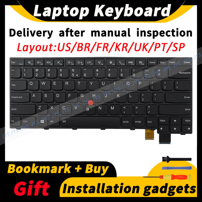 Laptop Replacement Keyboard For Lenovo ThinkPad T460S T470S S2 2ND GEN 13 00UR367 01ER881 US/BR/FR/KR/UK/PT/SP Layout