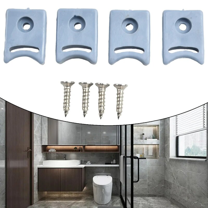 With Screws Door Stops Repair Replacement 4pcs Bathroom Accessories Buffer Block Bumpers Door Pulley Shower Room