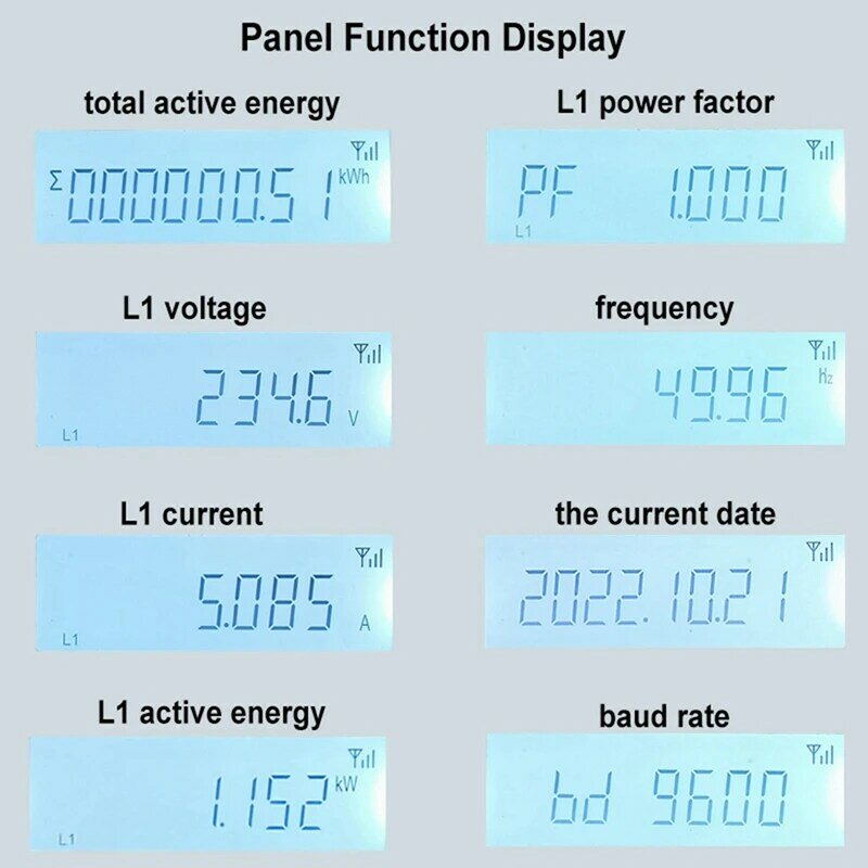 عداد الطاقة مع شاشة مراقبة الطاقة ، 3 المرحلة Wattmeter ، Tuya App ، مفتاح تشغيل عن بعد ، 3x110 ، 190 فولت ، 230 ، 400VAC