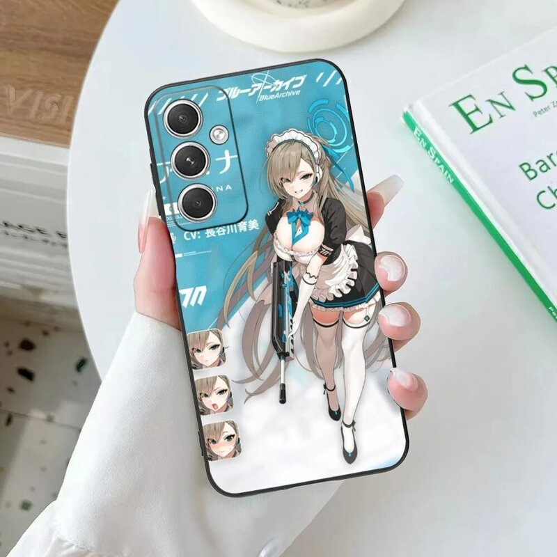 Blue Archive Asuna Mobile Phone Case for Samsung Galaxy S24 S23 S22 S21 S20 S10 S9 Plus FE Ultra Lite Black Phone Cover Funda