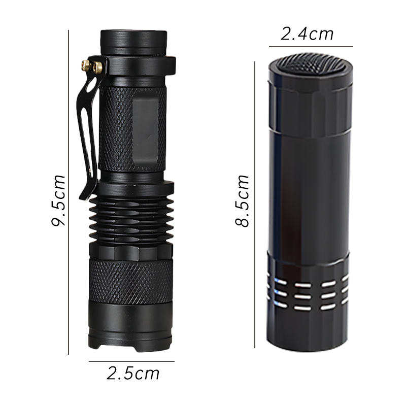 Lampe de poche UV ultra étanche en verre portable, lumière noire, lampe zoomable, outil de détection des taches d'urine d'animaux de compagnie Scorpion