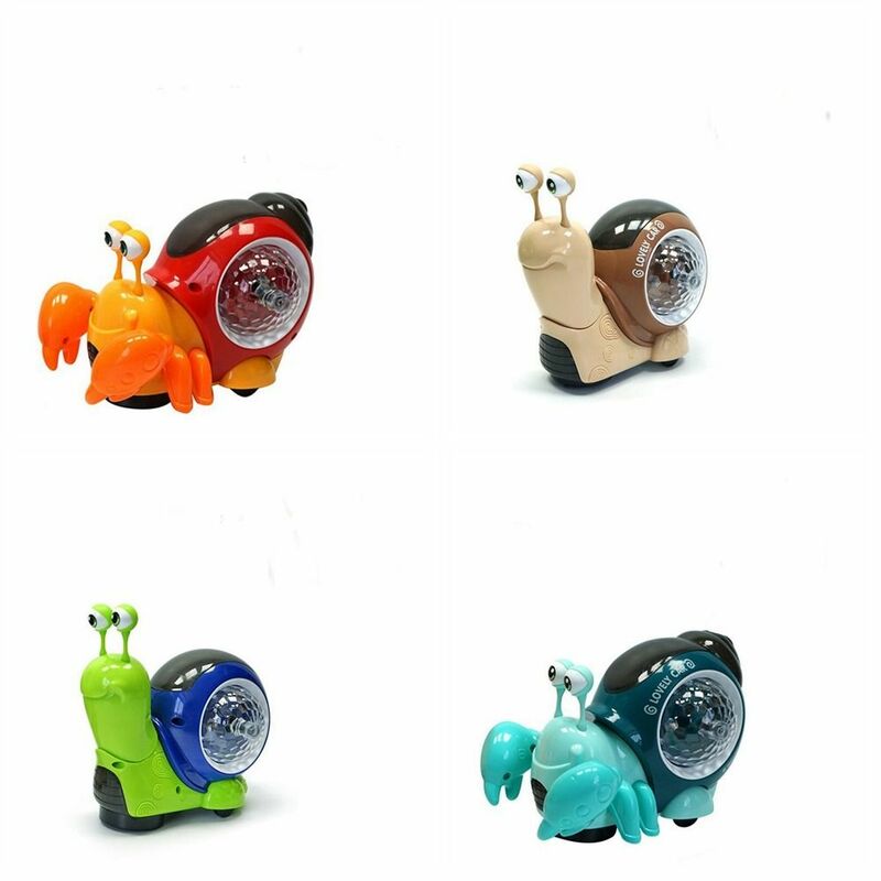 Kunststoff LED Licht Krabben Walking Spielzeug mit Musik frühe Bildung tanzen Einsiedler Krabben Spielzeug Schnecke bewegliches Spielzeug Walking Bauch Zeit Spielzeug