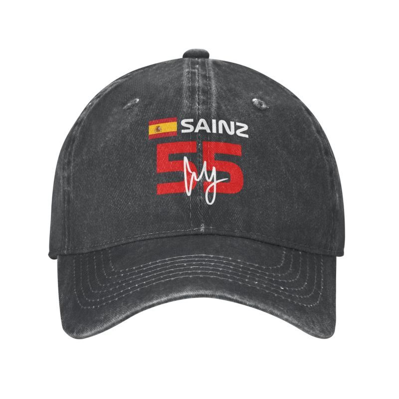 Niestandardowa bawełniana czapka z daszkiem Carlos Sainz 55 formuła kierowcy wyścigowego dla mężczyzn regulowana czapka tata na zewnątrz