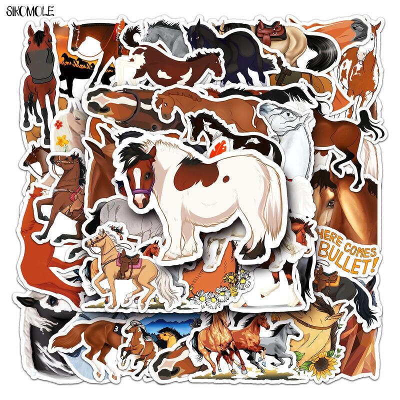 10/30/50 sztuk koń kreskówkowy naklejki ze zwierzętami fajne estetyczne Kawaii deskorolka Laptop telefon Graffiti naklejka naklejka dzieci DIY zabawki F5