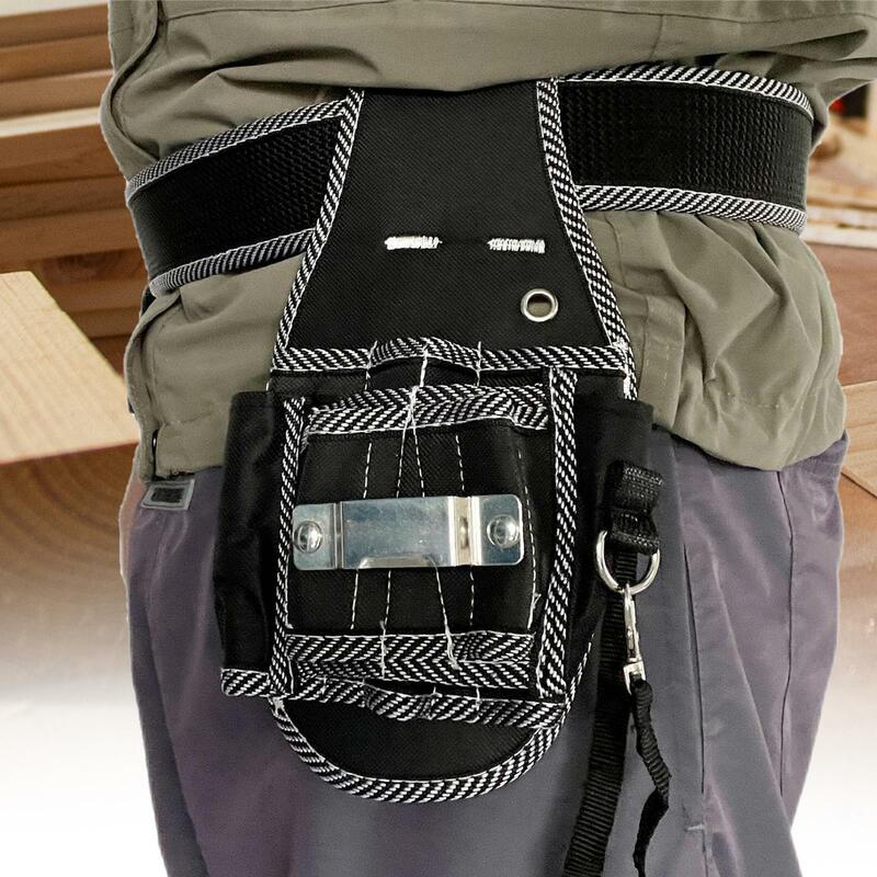 Tas peralatan pinggang tukang listrik, dengan sabuk alat multifungsi tas kantong untuk tukang ledeng, pekerja Drywall, tukang kayu