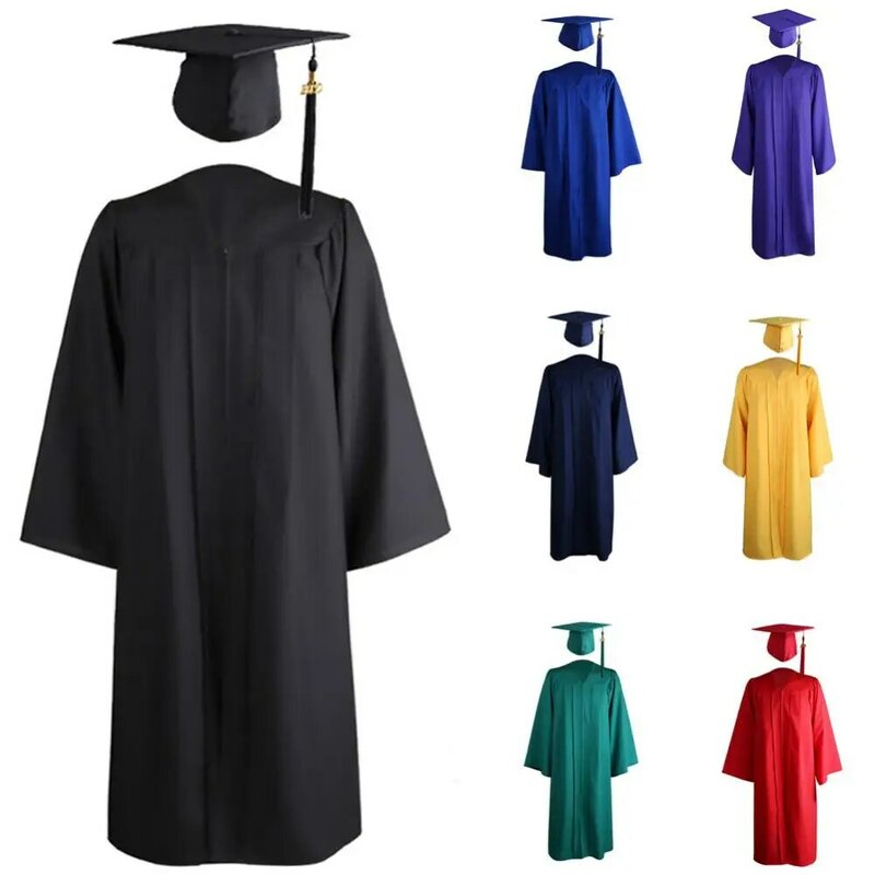 Robe University Academic Graduation Gown 2021 Adult Zip Closure Mortarboard Hat