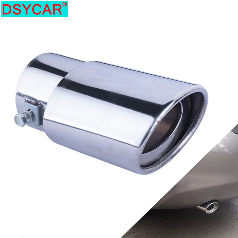 DSYCAR-silenciador de escape Universal de acero inoxidable para coche, 1 piezas, de extremo de tubo para decoración de estilo de coche, accesorios de bricolaje, nuevo