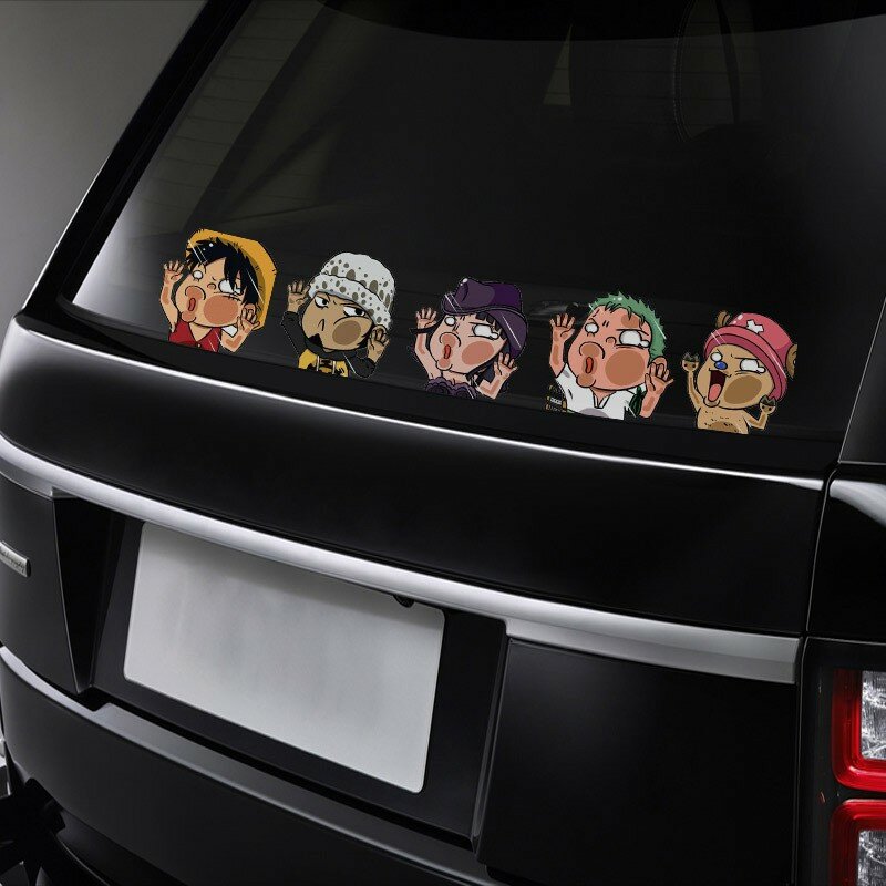 1pcs One Piece Luffy car Sticke Anime Peeking Glass Vinyl Decal Sticker For Car Window Laptop Hydroflask Waterbottle PVC