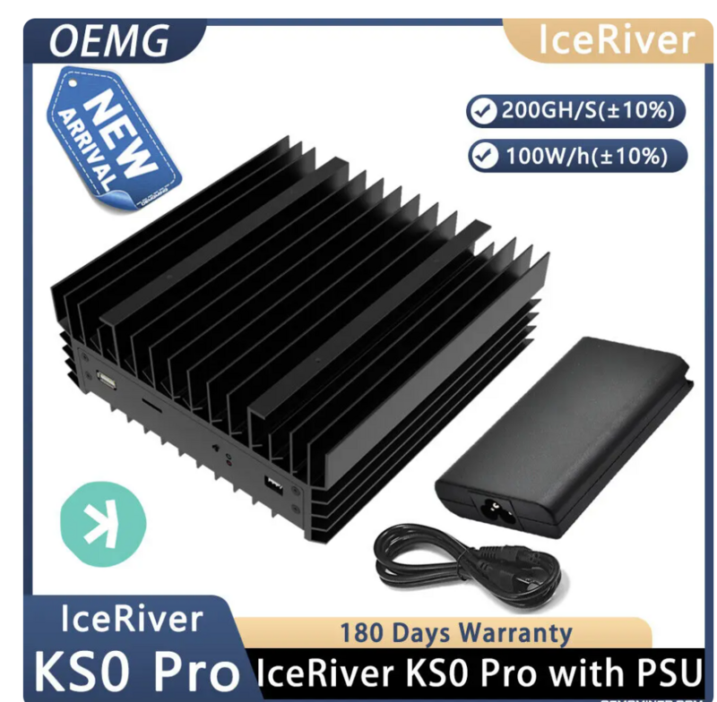 Новый KS0 Pro, IceRiver KAS KS0Pro 200G Asic Miner 100W Kaspa Mining криптомашина, бесплатная доставка