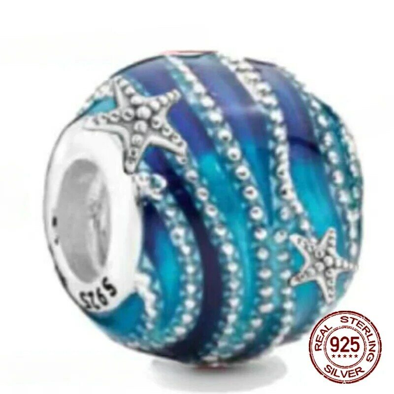 925 Sterling Silver Ocean Theme turtle octopus Seashells Charms Beads Fit Pandora bracciali originali gioielli fai da te che fanno le donne