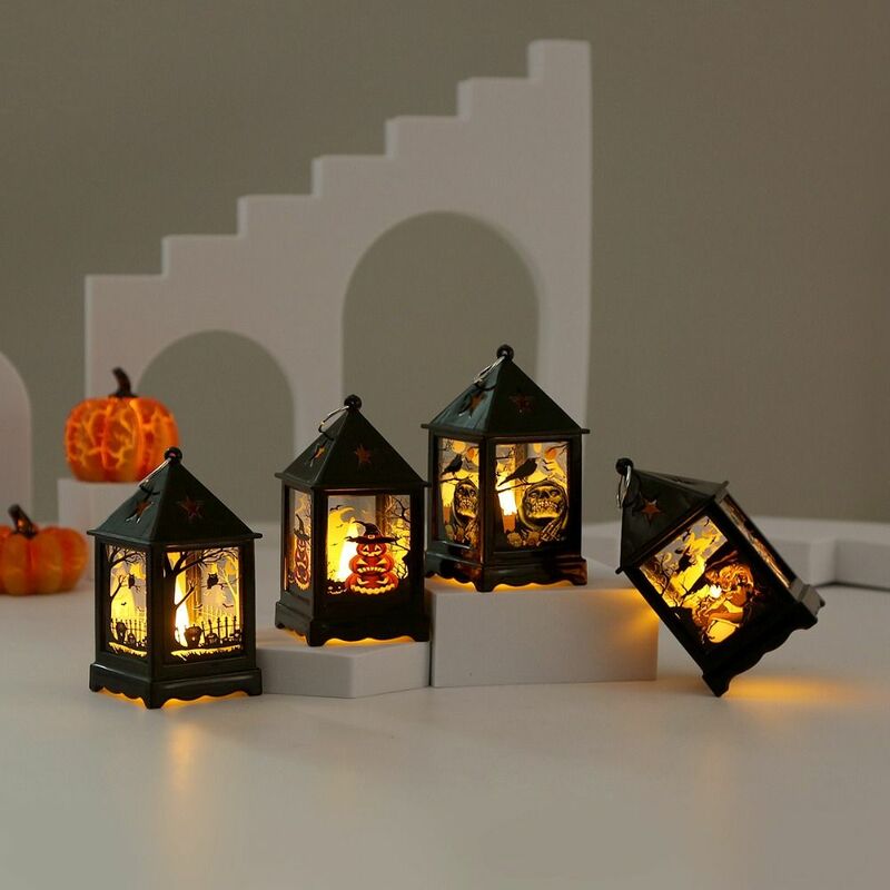 Lampe à Vent LED d'Halloween, Accessoire de Décoration Créatif, Cadeau de Festival, Citrouille, Portable, Ornement Lumineux