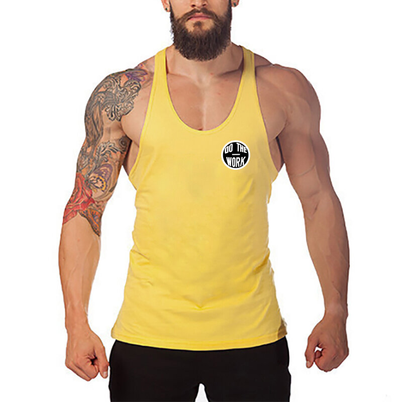 Gym Training Sleeveless Sweatshirt Men Workout Muscle Stringer Vest Summer Absorb Sweat Breathable Casual Cotton Cool Tank Tops