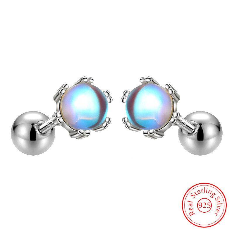 925 Sterling Silver Crystal Jewelry Fashion Stud Earrings For Woman New XY0219