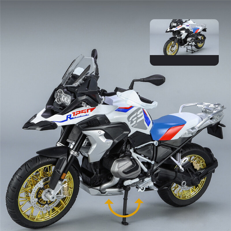 1/9 R1250 GS ADV stop wyścigowy motocykl odleje symulacja modelu motocykl sportowy ulicznego z kolekcją światła dla dzieci zabawki prezent