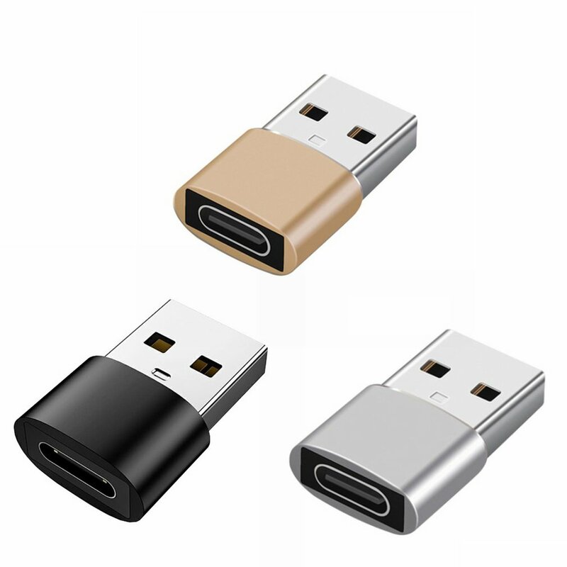 Adaptador de carga tipo C hembra a USB, carcasa redonda, pequeña interfaz tipo c, convertidor duradero para airpods 2 y 3, adaptador USB para teléfono, 2 unidades