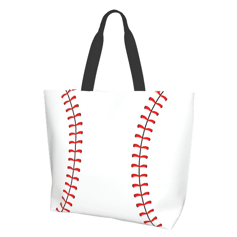 Bardzo duża baseballowa torba na zakupy torba na zakupy wielokrotnego użytku zakupy woreczki podróżne torebka lekka, zmywalna torebka na ramię
