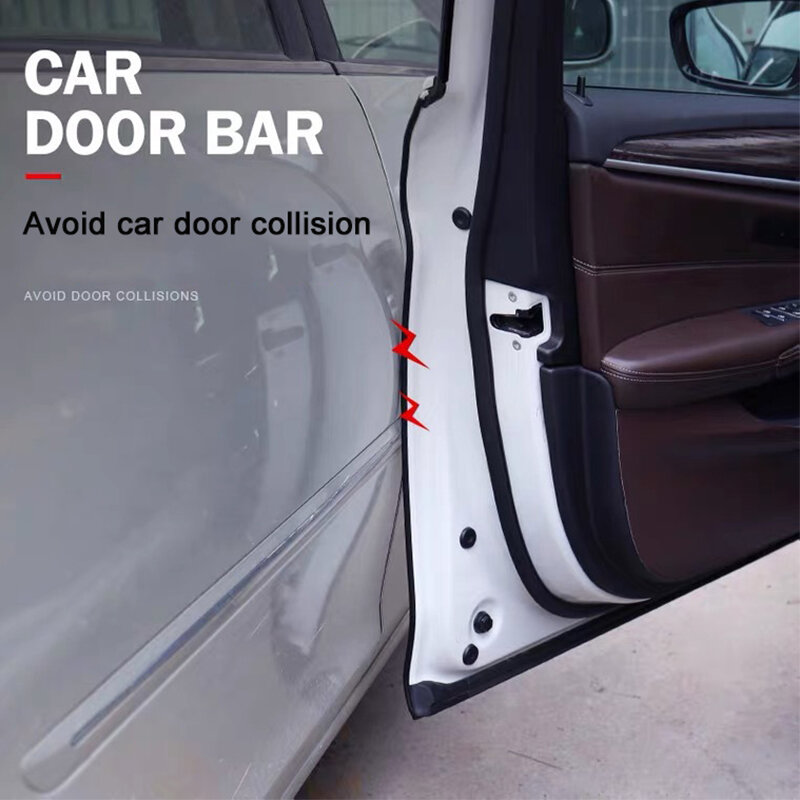 Pelindung pintu mobil, 2M/5M Strip Anti tabrakan tipe U Universal karet kualitas tinggi pelindung tepi pintu mobil