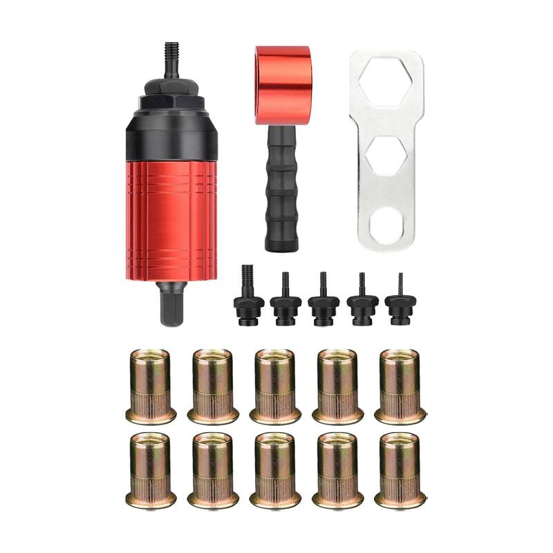 Rebite Nut Drill Adapter Attachment, Rebitando Ferramentas, Inserção Rosqueada para Móveis, Aparelho Elétrico, Reparo de Arquitetura, Carro