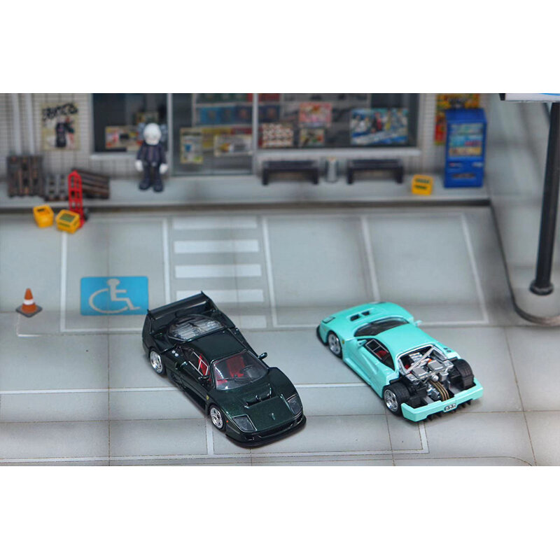 SH w magazynie 1:64 F40 LM otwarty kaptur miętowy brylant Diorama kolekcja modeli samochodów miniaturowe zabawki łowcy postaw